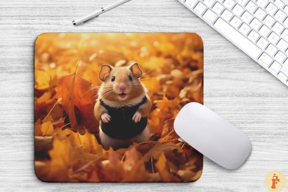 Hamster in Autumn Foliage Mouse Pad - Download Now