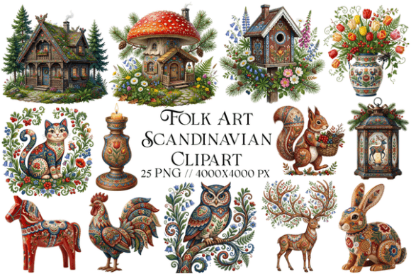 Download Folk Art Scandinavian Clipart - Art Collection