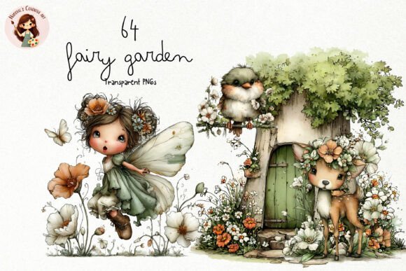 Whimsical Fairy Garden PNG Clipart - Download Now