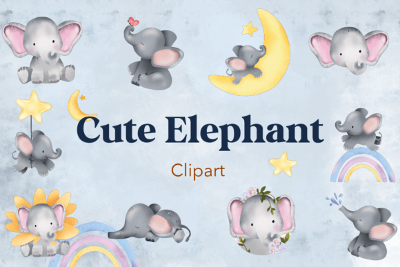 Download Cute Elephant Clipart Free - Art Collection