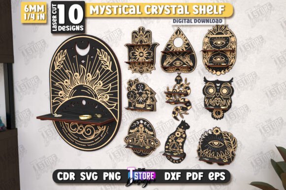 Mystical Crystal Shelf Laser Cut Bundle - Download Now