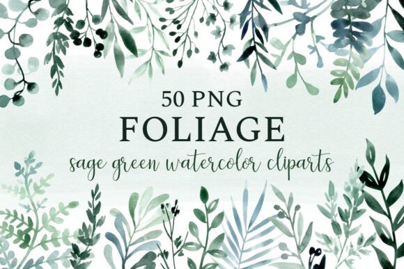 Download Leaves &amp; Foliage, Sage Greenery Clipart - Art Collection