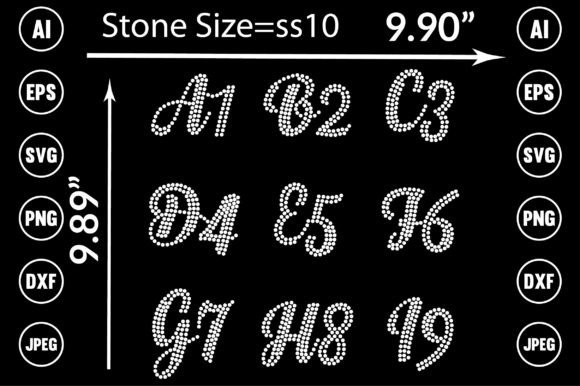 Alphabet Rhinestone Templates Design - Download Now