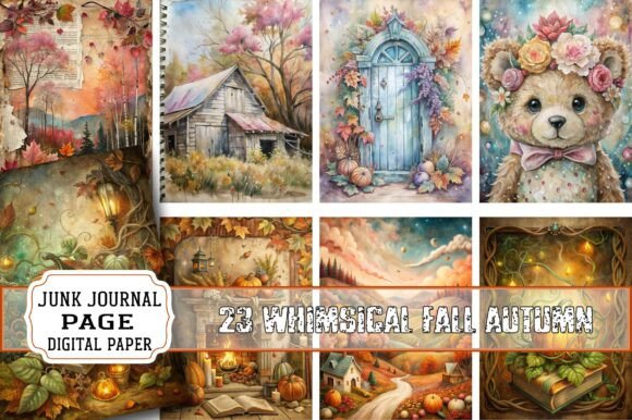 Pink Whimsical Fall Autumn Junk Journal - Download Now