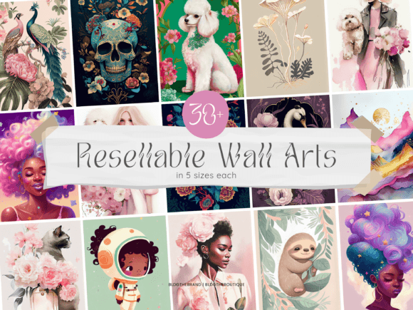 Download Printable Wall Art PLR Resell Rights - Art Collection