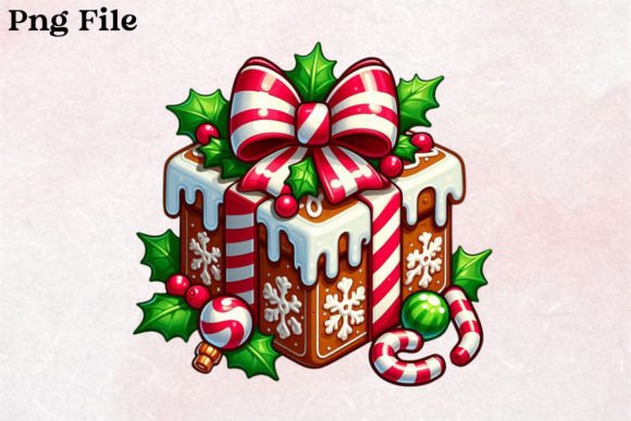Download Watrecolor Gingerbread Giftbox Clipart - Art Collection