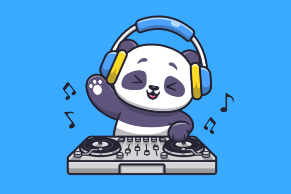 Download Cute Panda Playing DJ Electronic Music - Electronic Collection