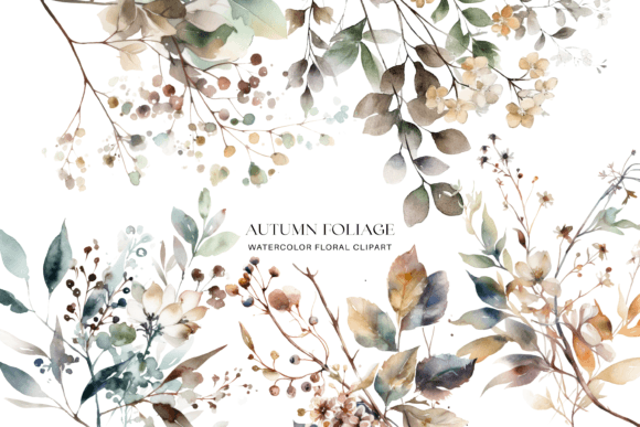 Download Watercolor Fall Foliage Clipart Set - Art Collection