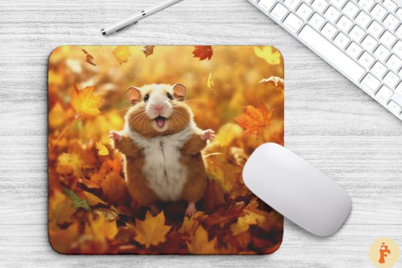 Hamster in Autumn Foliage Mouse Pad - Download Now