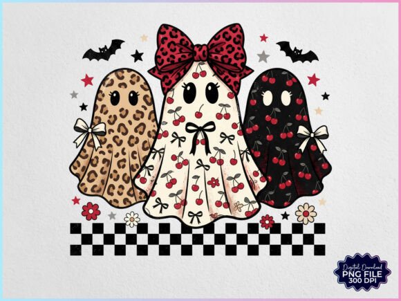 Preppy Halloween Berry Ghost PNG - Download Now
