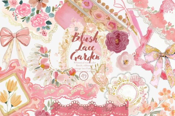 Download Blush Lace Clipart Set - Blush Collection