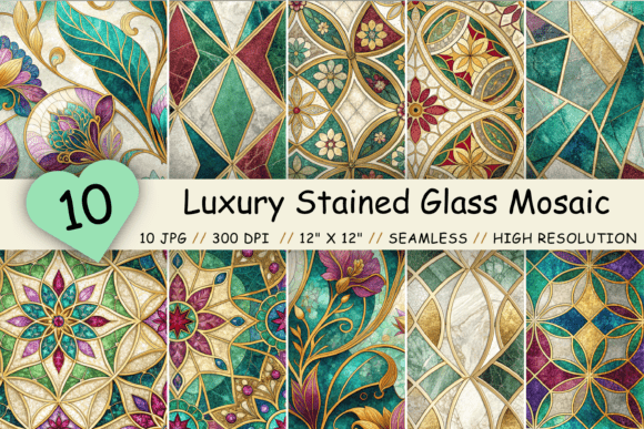 Luxury Stained Glass Mosaic Seamless - Download Now