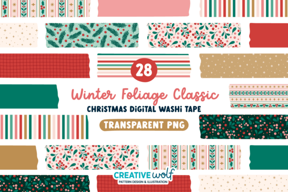 Winter Foliage and Berries Washi Tapes - Download Now