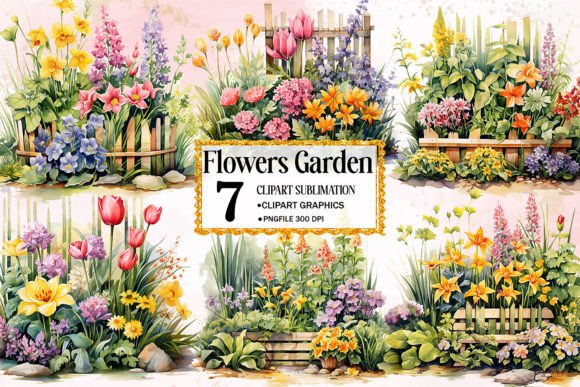Flowers Garden Sublimation Clipart - Download Now